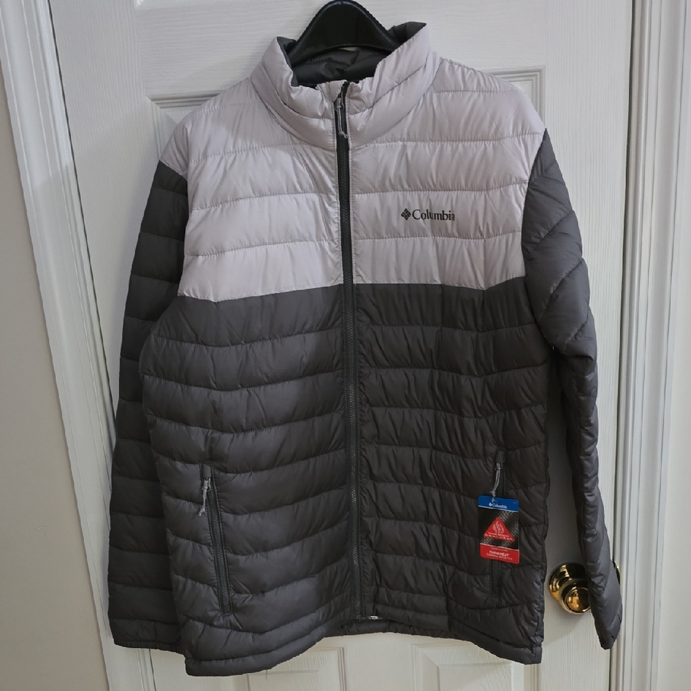Columbia Women's Two-Tone Gray Puffer Jacket - Size L